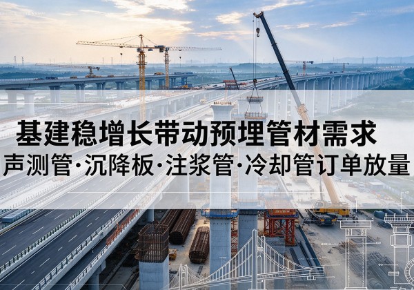 梁子湖基建稳增长带动预埋监测管材需求，声测管、沉降板、注浆管订单持续放量