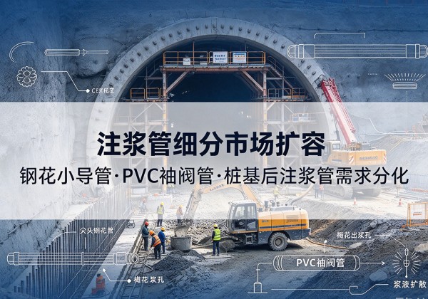 梁子湖注浆管细分市场扩容，隧道钢花小导管、PVC 袖阀管、桩基后注浆管需求分化